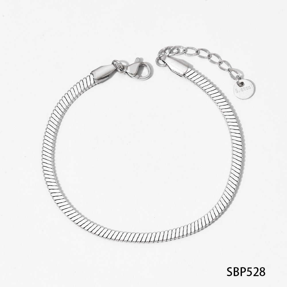 Stackable Irregular Texture Heart Jewelry Set Stainless Steel Vacuum Plating Non-Fading Autumn Winter Bracelet Bangle