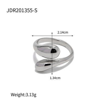 Color Block Stainless Steel Ring High-End Niche Exaggerated Ring Titanium Steel Hand Jewelry Rings