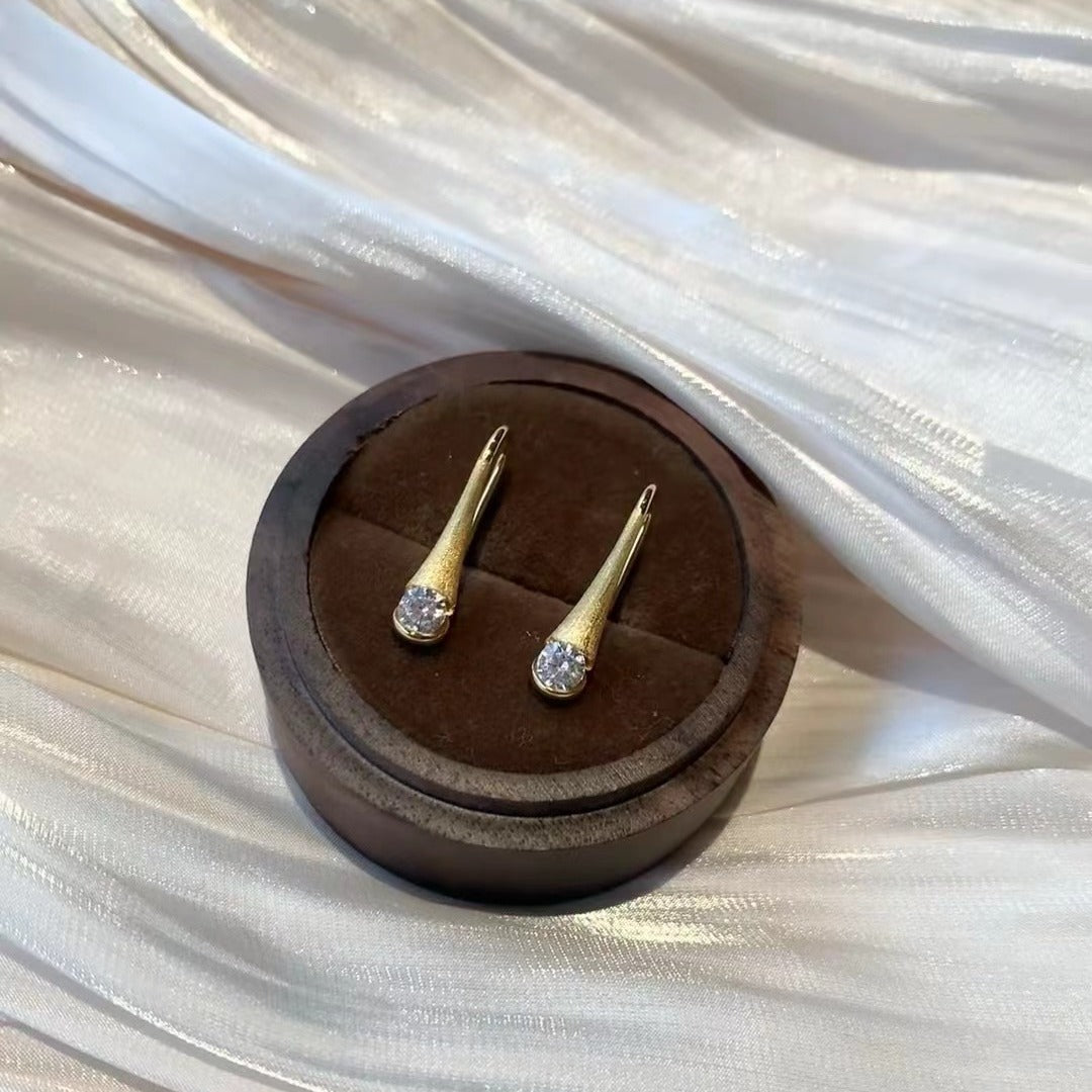 Italian Vintage Style Pure Silver S925 Real Gold Plated High Carbon Diamond Brushed Craft Perfume Bottle Earrings Ear Hooks