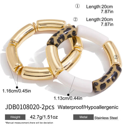 UV Gold-Plated Resin Bracelet Acrylic Bamboo Joint Bracelet Melad Autumn Winter High-End Feel Bracelet Niche Jewelry