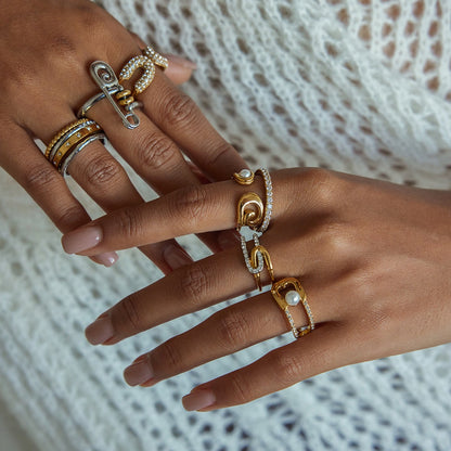 Original Design Paperclip Series Titanium Steel Ring Non-Fading Jewelry Stainless Steel Accessories High-End Feel