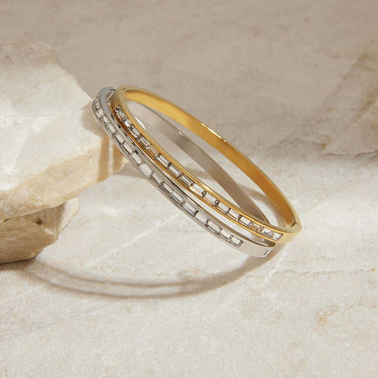 Stainless Steel Bracelet Non-Fading Jewelry Light Luxury High-End Feel Bracelet 18k Gold Titanium Steel Accessories