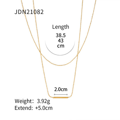 Double Layer Stacked Titanium Steel Necklace Light Luxury High-end Clavicle Chain Stainless Steel Jewelry Non-fading