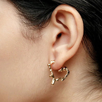 Heart-shaped Earrings Luxury High-end Feel 18K Gold Stainless Steel Necklace Accessories Women's Jewelry