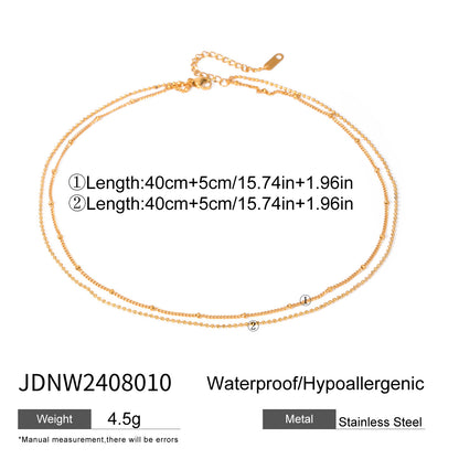 Double Layer Stacked Titanium Steel Necklace Light Luxury High-end Clavicle Chain Stainless Steel Jewelry Non-fading
