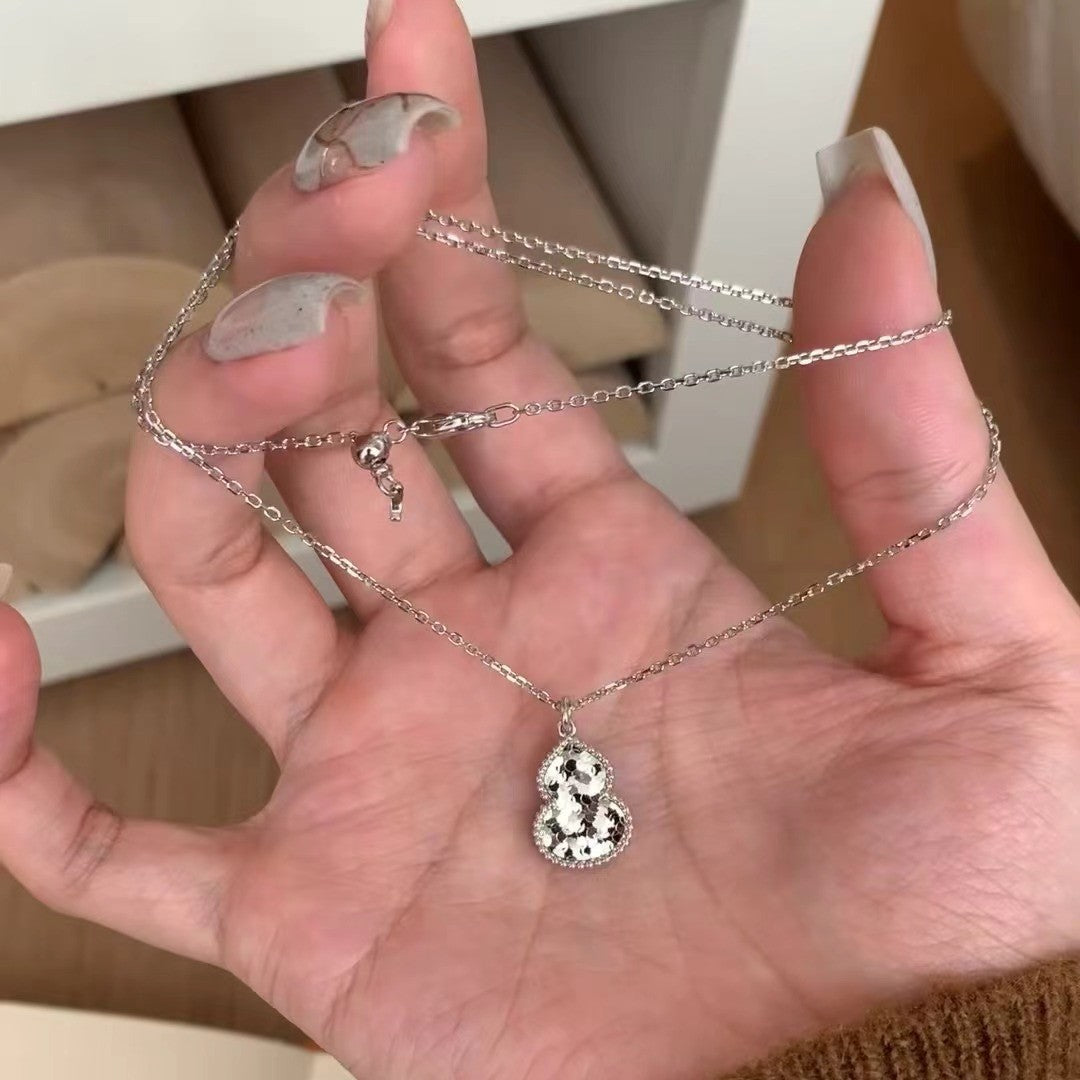 925 Sterling Silver Crushed Ice Dragon Scale Gourd Light Luxury Niche Sparkling Simple High-end Exquisite