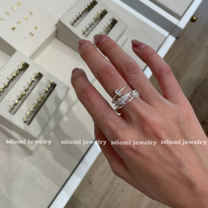 S925 silver gold ring zircon jewelry