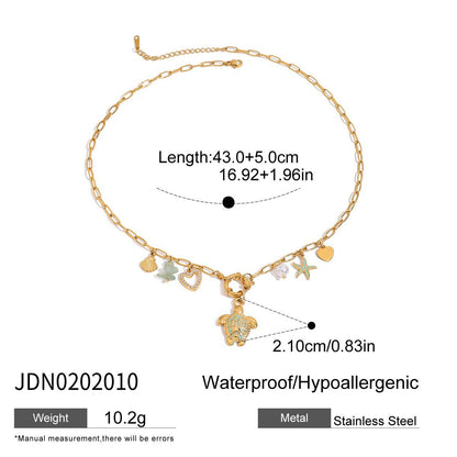 Stainless Steel Zircon Heart Necklace Light Luxury Niche Choker Non-Fading Titanium Steel Jewelry for Women with a Sense of Sophistication