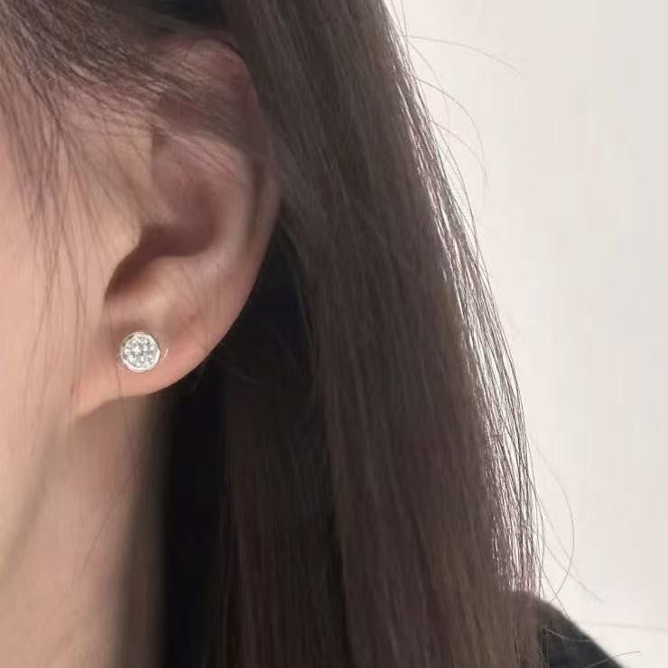 S925 Sterling Silver High Carbon Diamond Bubble Earrings for Women New Niche High-end Elegant