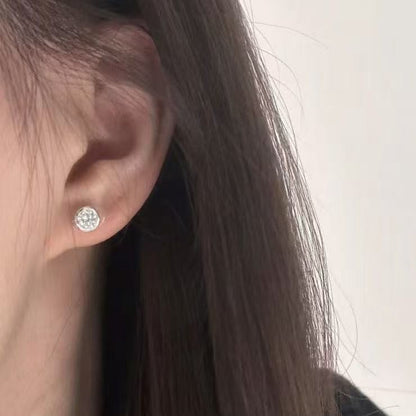 S925 Sterling Silver High Carbon Diamond Bubble Earrings for Women New Niche High-end Elegant