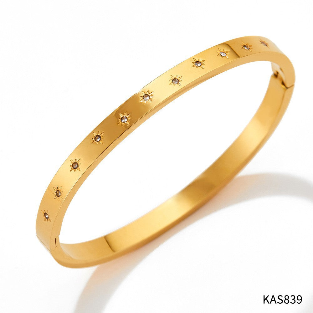 2025 New Stainless Steel Bracelet Hot-Selling Luxury High-End Micro-Paved Zirconia High-Grade Women's Bracelet