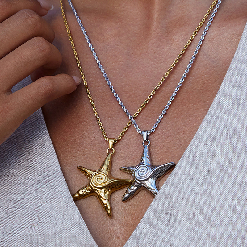 Starfish Titanium Steel Necklace Light Luxury High-end Clavicle Chain Stainless Steel Jewelry Non-fading Hot Item