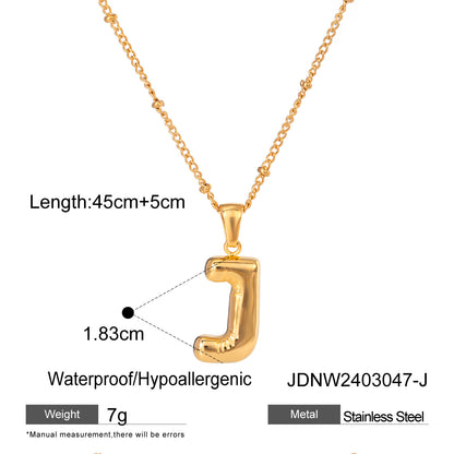 Stainless Steel Letter Necklace Pendant High-End Clavicle Chain Titanium Steel Jewelry Necklace