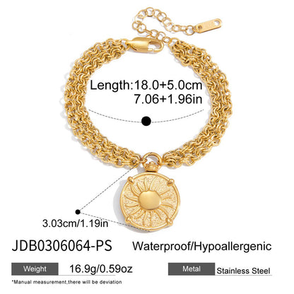 Original Coin Series Titanium Steel Necklace Retro Light Luxury Bracelet Stainless Steel Jewelry High-end Jewelry