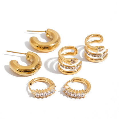 Stainless Steel Snake Earrings Hot-Selling Jewelry Titanium Steel Earrings Non-Fading Ear Accessories Light Luxury High-End Feel