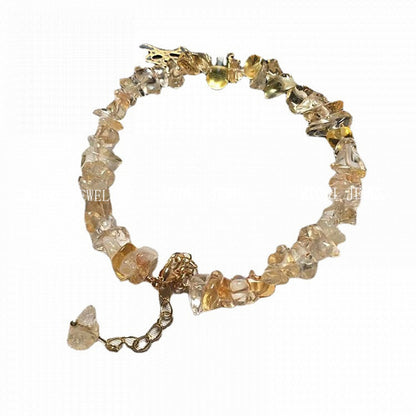 Meisa Crystal Yellow Crystal Crushed Stone Bracelet 14K Gold Plated Accessories Long-lasting Color Retention