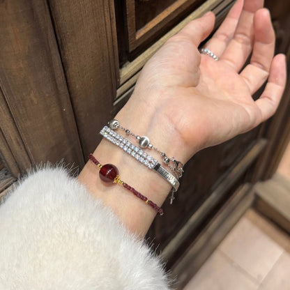 Pure Silver S925 Italian Imported Wire Wrapped Diamond Bracelet Simple Niche Design Light Luxury High-end Elegant Jewelry