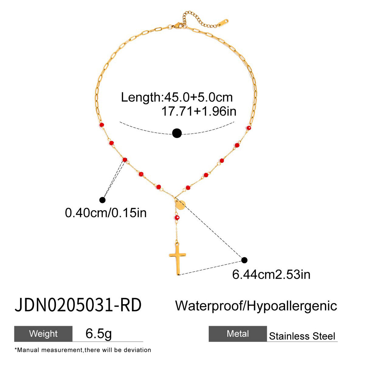 Titanium Steel Cross Long Necklace Light Luxury High-end Y-shaped Chain Stainless Steel Jewelry Sweater Chain