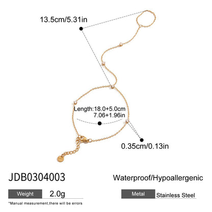 Jie Ding Stainless Steel Rhinestone Buckle Bracelet Light Luxury High-Grade Jewelry Women's Non-Fading Titanium Steel Ornament