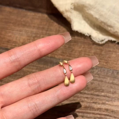 S925 Sterling Silver Brushed Craft Rachel Water Drop Earrings Dynamic Long Earrings Minimalist Style Simple Earrings Elegant