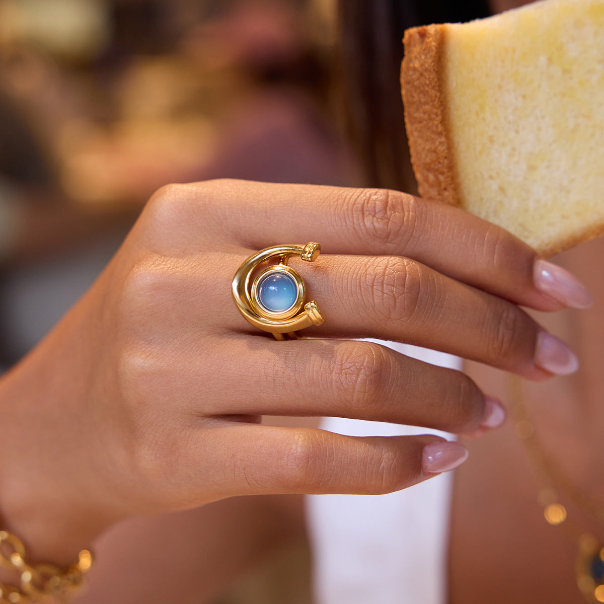 Original Equestrian Series Resin Ring Titanium Steel Non-Fading Stainless Steel Hand Jewelry Light Luxury High-End Feel