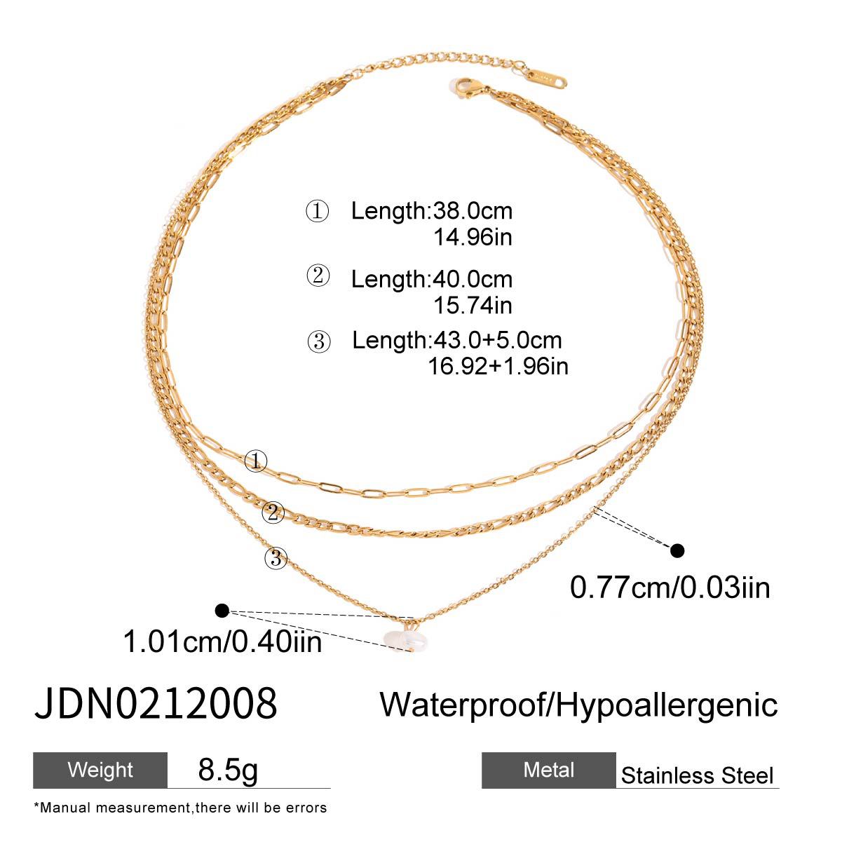 Three-layer Stacked Titanium Steel Necklace Accessories for Women, Light Luxury High-end Clavicle Chain Stainless Steel Jewelry