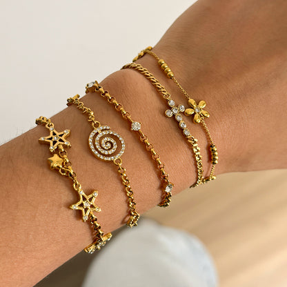 Stainless Steel Zircon Bracelet Light Luxury High Appearance Titanium Steel Non-Fading Jewelry Bracelet