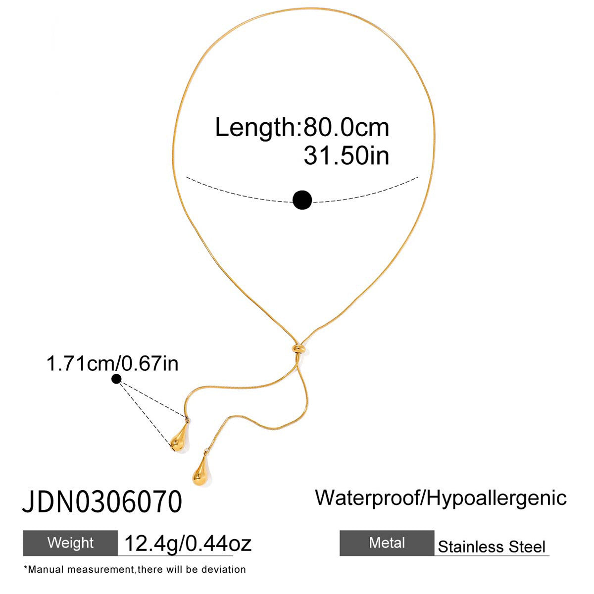 Titanium Steel Long Necklace Light Luxury High-end Y-shaped Chain Non-fading Sweater Chain Stainless Steel Jewelry