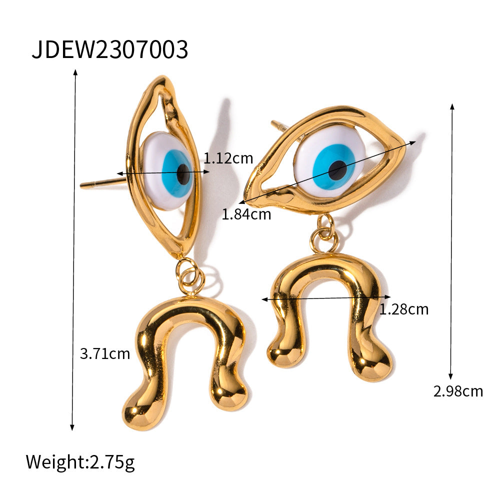 Devil's Eye Titanium Steel Earrings Luxury High-end Jewelry Stainless Steel Accessories Hot Item