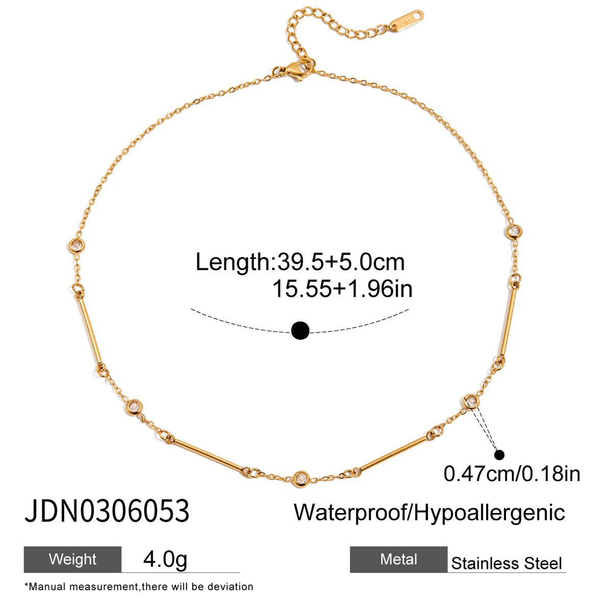 18K Stainless Steel Zircon Necklace Light Luxury High-end Clavicle Chain Titanium Steel Non-fading Jewelry