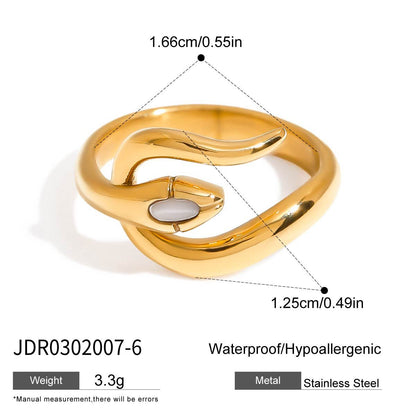 Original Design Jewelry Stainless Steel Snake Ring Titanium Steel Non-Fading Jewelry High-End Feel Ring