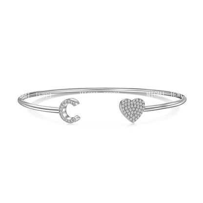 S925 Sterling Silver English Letter Bracelet for Women with Micro Pave Zirconia, Light Luxury Personality Style Bracelet