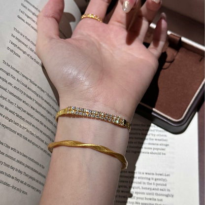 Pure Silver S925 Italian Imported Wire Wrapped Diamond Bracelet Simple Niche Design Light Luxury High-end Elegant Jewelry