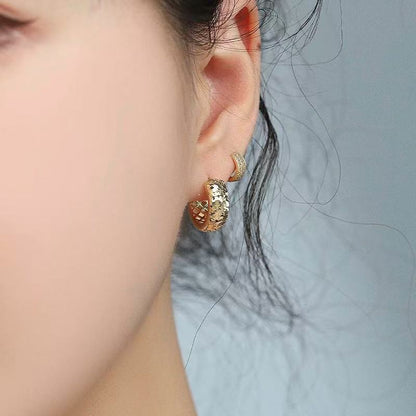 Pure Silver S925 CNC Craft Ice Chip Earrings Minimalist Style Versatile