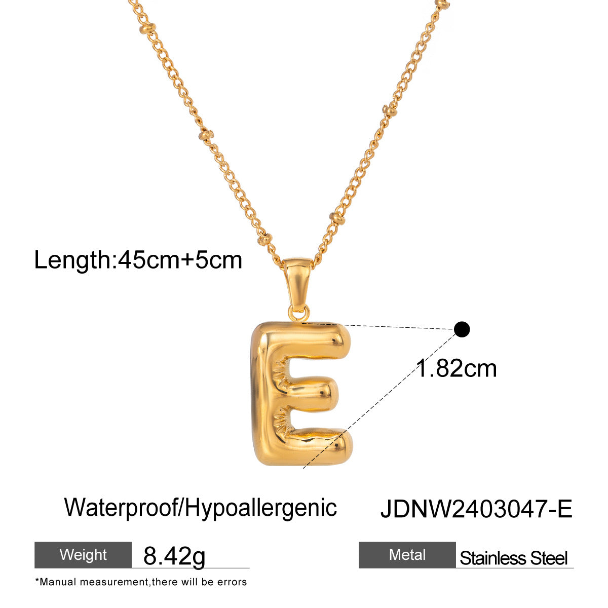 Stainless Steel Letter Necklace Pendant High-End Clavicle Chain Titanium Steel Jewelry Necklace