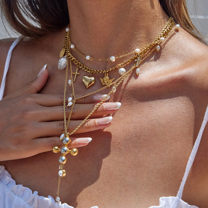 Stainless Steel Heart Necklace Light Luxury High-End Clavicle Chain Titanium Steel Jewelry Non-Fading Hot Item