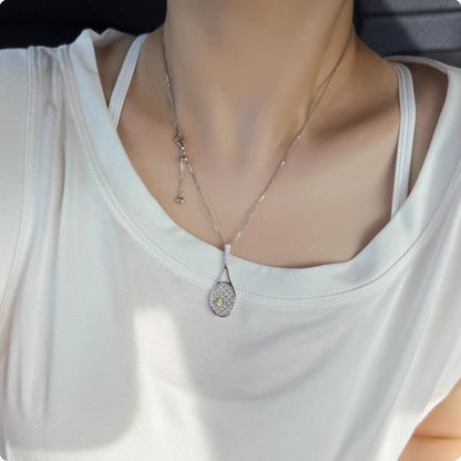 Sterling Silver S925 Baseball Bat Necklace Sweet Cool Style Niche Design Diamond-Encrusted Bat Pendant Clavicle Chain Light Luxury Versatile