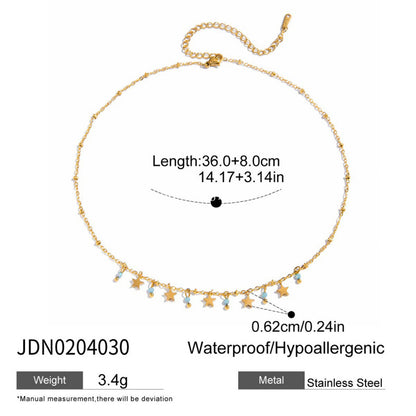 Titanium Steel Zircon Necklace for Women, Light Luxury High-End Clavicle Chain, Non-Fading Stainless Steel Jewelry