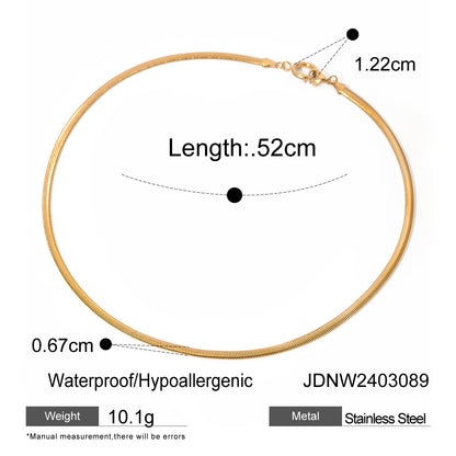 INS Trend Retro Necklace for Women High-end Simple Minimalist Style Multi-layer Chain Collarbone 18k Gold Choker