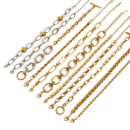 Stainless Steel Cuban Bracelet High-End Ins Metal Chain Titanium Steel Jewelry Bracelet