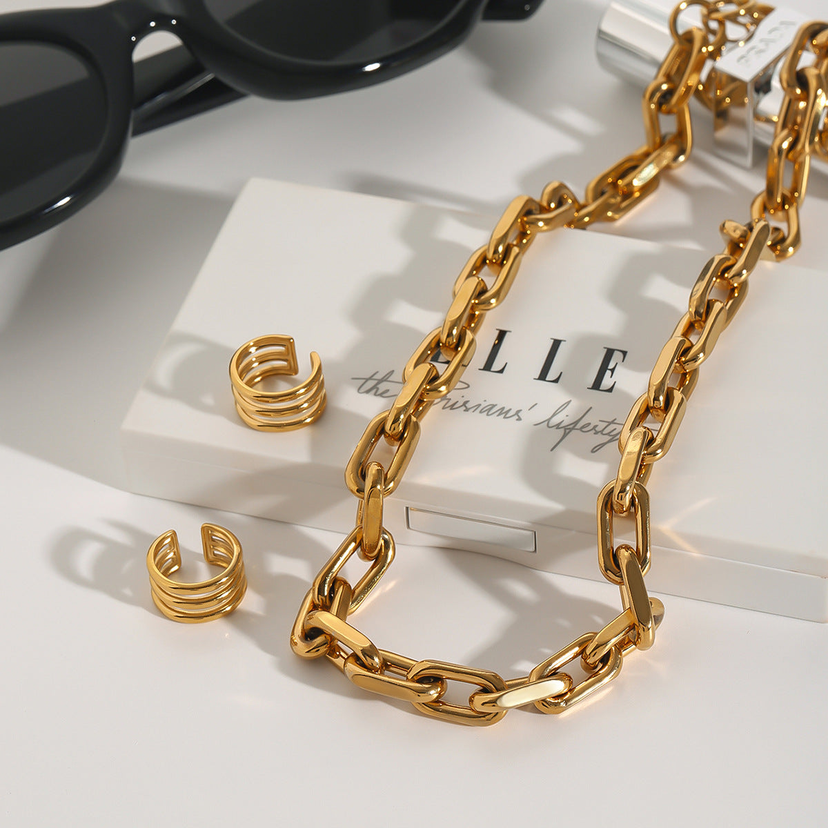 Stainless Steel Chain Necklace Layered High-End Collarbone Chain Titanium Steel Non-Fading Jewelry Necklace