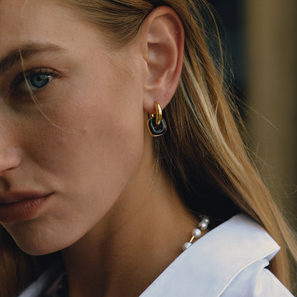 Oil Drop Titanium Steel Earrings Light Luxury High-end Feel Ear Buckle Non-fading Ear Jewelry Stainless Steel Accessories Women's Hoop Earrings