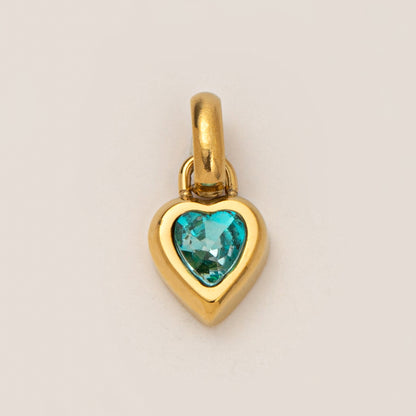 DIY Titanium Steel Heart-shaped Twelve Birthstone DIY Pendant Necklace Letter Name Family Gift Heart-shaped Accessories Pendant