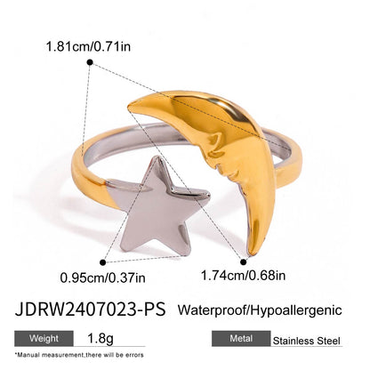 Stainless Steel Natural Stone Ring High-End Niche Ring Titanium Steel Hand Jewelry Rings