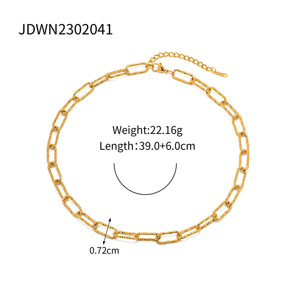 Ins Style 18K Gold Stainless Steel Square Chain Bracelet Versatile Non-Fading Bracelet Jewelry