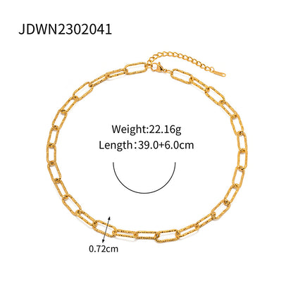 Ins Style 18K Gold Stainless Steel Square Chain Bracelet Versatile Non-Fading Bracelet Jewelry