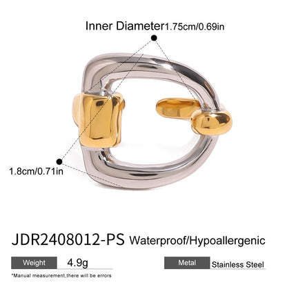 Color Block Ring Titanium Steel Non-Fading Jewelry for Women High-End Feel Popular Stainless Steel Ring