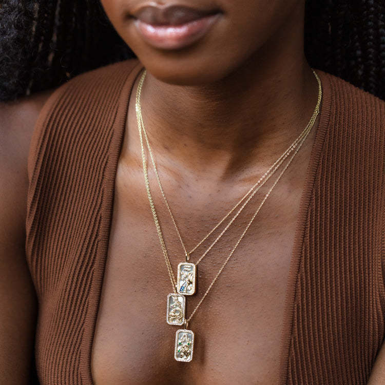 Engraved Zodiac Necklace 12 Constellations Inlaid Diamond Pendant Colorful Birthstone Zircon Collarbone Chain Color Retention