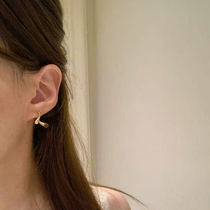 S925 Sterling Silver Vintage Style Brushed Natural Yellow Crystal Water Drop Earrings Exquisite Light Luxury Fashion High-end Feel