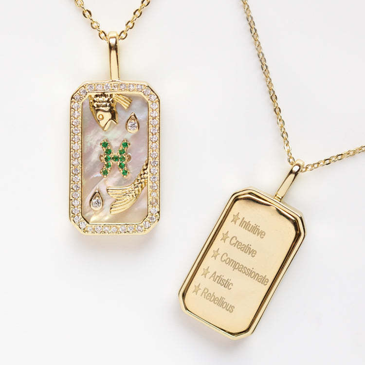 Engraved Zodiac Necklace 12 Constellations Inlaid Diamond Pendant Colorful Birthstone Zircon Collarbone Chain Color Retention